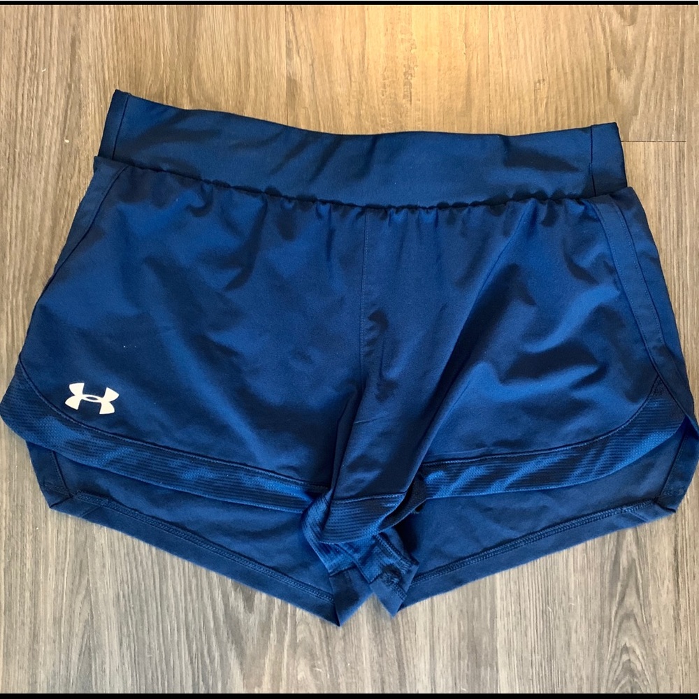 Navy Blue Fitted Running Shorts - Under Armour